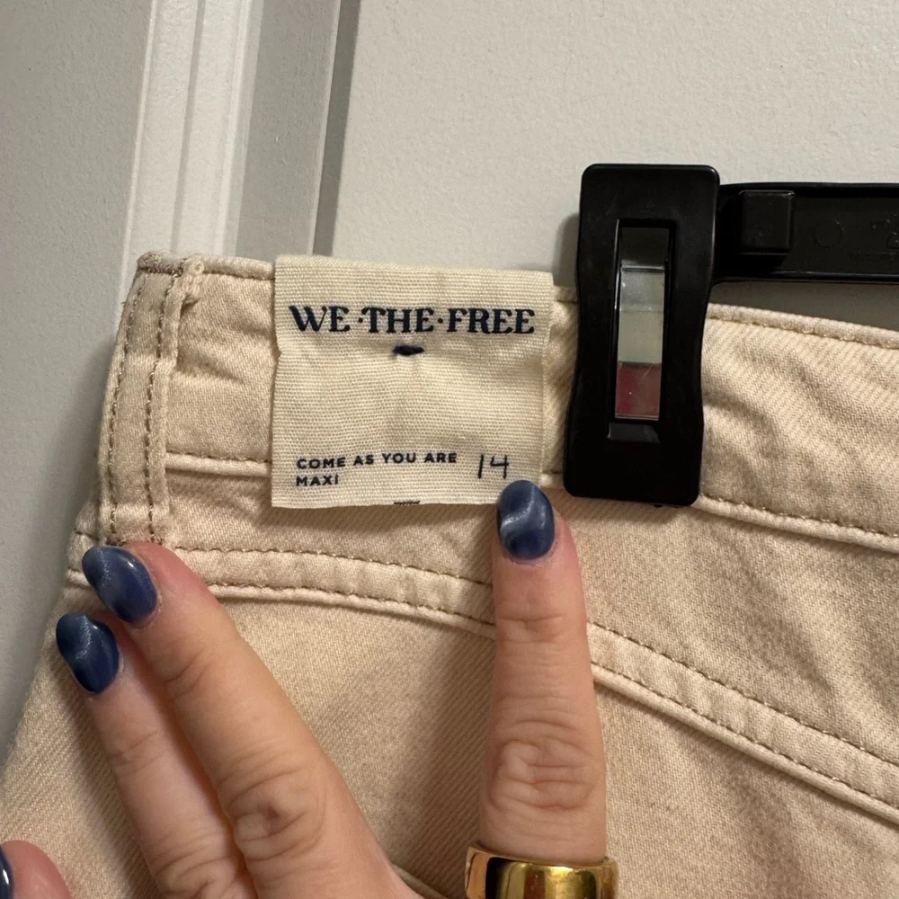 Free People We The Free Come As You Are Denim Maxi Skirt Size 14 NWT - Picture 7 of 7